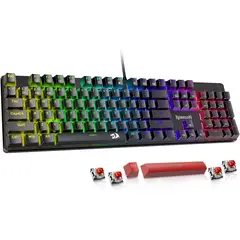REDRAGON - Teclado Gamer Mecanico Sindri Led Rainbow Switch Red