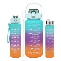 GENERICO - Set Termos Motivacionales Kit 3 En 1 Portable Premium