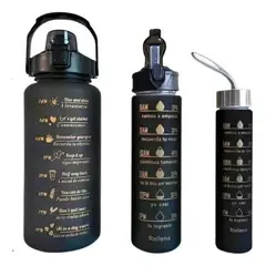GENERICO - Set Termos Motivacionales Kit 3 En 1 Portable Premium