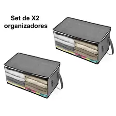 GENERICO - X 2 ORGANIZADOR BOLSA ALMACENAMIENTO PLEGABLE ROPA TOALLAS COLCHA