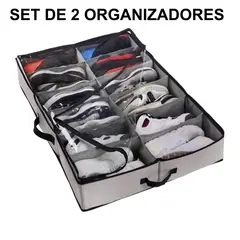 GENERICO - X 2 CAJA ORGANIZADOR DE ZAPATOS ZAPATERO BAJO CAMA