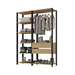 AKIVOY - Armario Closet Aureo 135cm Color Negro - Cafe
