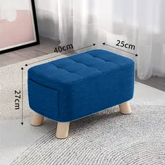 DISEÑOS RAMONA'S - Puff Posa Pie Con Bolsillo Azul Rey