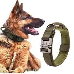 GENERICO - Collar Táctico Avanzado Para Perros Con Herraje Metálico Verde M