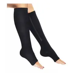 GENERICO - Media Compresion Anti Varices L-XL Negro Circulacion Cremallera
