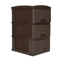 COLPLAST - Practimueble Apariencia Rattan 3 Gavetas Color Wengue