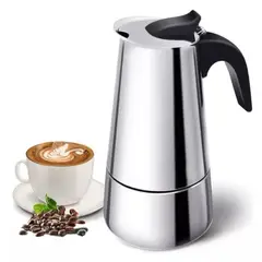ZHOPI CO - Cafetera Espresso Maker 9 Tazas Manual Plateada Italiana