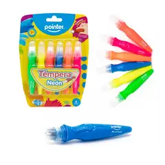POINTER - Témpera Lavable X 6 Colores Neón