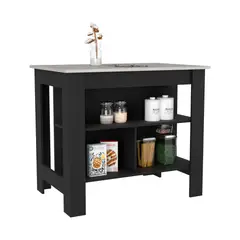 RTA DESIGN - Barra de Cocina Cala Wengue e Ibiza con Amplia Superfie En La Mesa