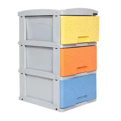 COLPLAST - Practimueble Apariencia Rattan 3 Gavetas Color Pastel