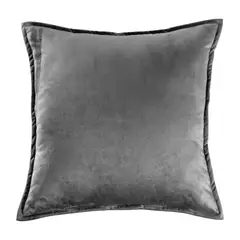 VIANNEY - Funda De Cojín Velvet Gris Cuadrado