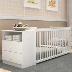 GENERICO - Cuna Blanca Satinada para Bebé con Soporte para Mosquitero