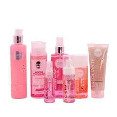 GENERICO - Kit Facial Luminosidad Rosada – 7 productos + bolso