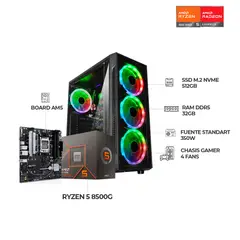AMD - PC GAMER R5 8500G - BOARD A620 - SSD 512GB - 32GB RAM DDR5 - Chasis 4FANS