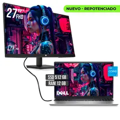 DELL - COMBO PORTATIL INTEL CORE I5 1334U SSD 512GB RAM 12GB + MONITOR HP 27" FHD
