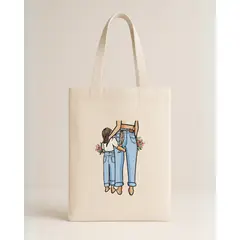FRIOLENTA - Tote Bag Drill Bolso Mama e hija Morral Bolsa Ecologica