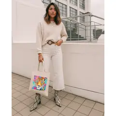 FRIOLENTA - Tote Bag Drill Bolso Jaguar Morral Bolsa Ecologica