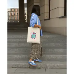 FRIOLENTA - Tote Bag Drill Bolso Escarabajo Morral Bolsa Ecologica