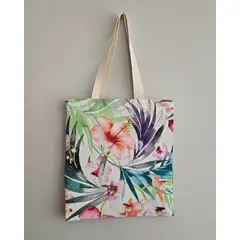 FRIOLENTA - Tote Bag Bolso Ecologico Elegante Formal Flores Hawaiana