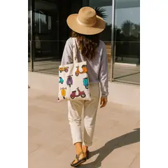 FRIOLENTA - Tote Bag Vespa Bolso Ecologico Motos Elegante Formal