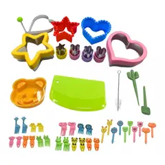 GENERICO - Kit Moldes Cortadores De Formas Pan Galletas Frutas Para Loncheras