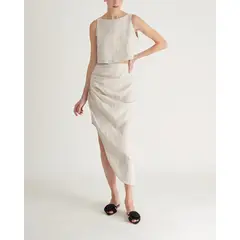 VOIE - Falda olivia Beige SKIRTOLIVIABEIG