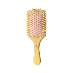 GENERICO - Cepillo De Bambú Plano Para Cabello -cerdas En Bambú- Peine ROSADO
