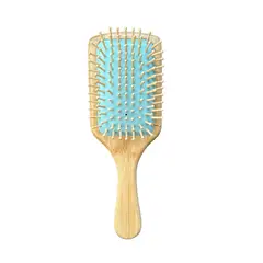 GENERICO - Cepillo De Bambú Plano Para Cabello -cerdas En Bambú- Peine AZUL