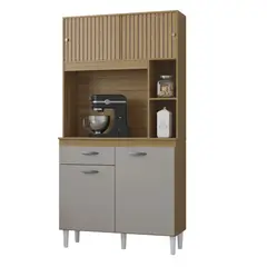 AKIVOY - Alacena Duda 4 Puertas 172x90x35 Acanalada Color Castaño