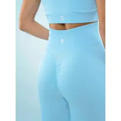 NO RULES - LEGGINS DEPORTIVO AZUL SIN COSTURAS CON PUSH.