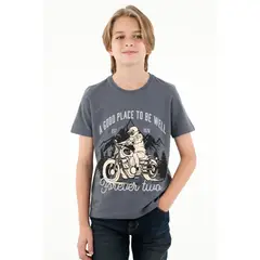 TENNIS - Camiseta gris estampada para niño
