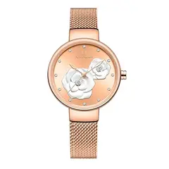 NAVIFORCE - Reloj Casual Nf5013 Flor Mujer Acero + Estuche