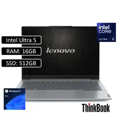 Lenovo - PORTATIL THINKBOOK 14 GEN 8 / INTEL CORE ULTRA 5 225U / RAM 16GB DDR5 / SSD 512GB / WIN 11 PRO