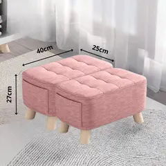 DISEÑOS RAMONA'S - Puff Posa Pie Con Bolsillo Rosa Setx2