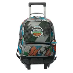 TOTTO - Morral Escolar Con Ruedas para Niño Gris Multisport