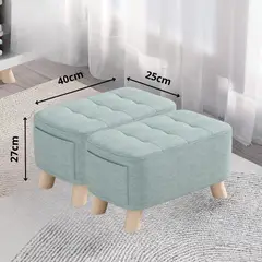 DISEÑOS RAMONA'S - Puff Posa Pie Con Bolsillo Menta Setx2