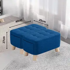 DISEÑOS RAMONA'S - Puff Posa Pie Con Bolsillo Azul Rey Setx2