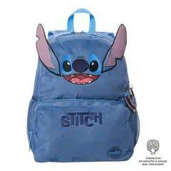 TOTTO - Morral Mochila Escolar Para Niña Porta Pc Azul Stitch