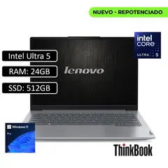 LENOVO - PORTATIL THINKBOOK 14 GEN 7 / INTEL CORE ULTRA 5 125U / RAM 24GB DDR5 / SSD 512GB / WIN 11 PRO