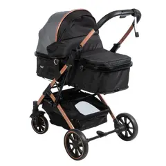 EBABY - Coche Moisés Plegado Compacto Shiro Negro