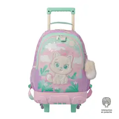 TOTTO - Morral con Ruedas Escolar Para Niña Queen Cat