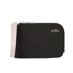 TOTTO - Billetera Monedero Para Mujer Negro Niza