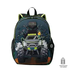 TOTTO - Morral Mochila Escolar Para Niño Negro Monster Race M