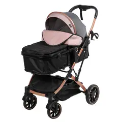 EBABY - Coche Moisés Plegado Compacto Shiro Rosa