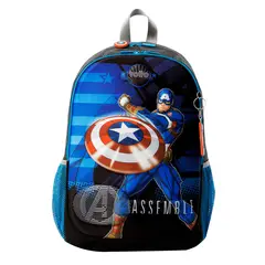 TOTTO - Morral Mochila Escolar Para Niño Gris Avengers Cap L