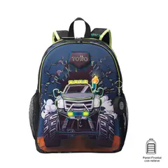 TOTTO - Morral Mochila Escolar Para Niño Negro Monster Race L