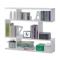 GENERICO - Biblioteca Mueble De Sala Bifetmesa Auxiliar Funcional Blanco