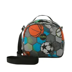 TOTTO - Lonchera Con Portacomida Para Niño Gris Multisport M