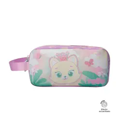 TOTTO - Multiuso Cartuchera Para Niña Rosa Claro Queen Cat