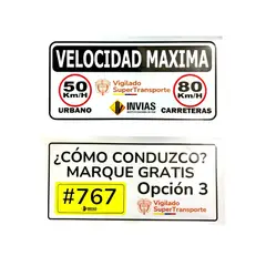 GENERICO - Kit Avisos Reglamentarios Velocidad Máxima y Cómo Conduzco